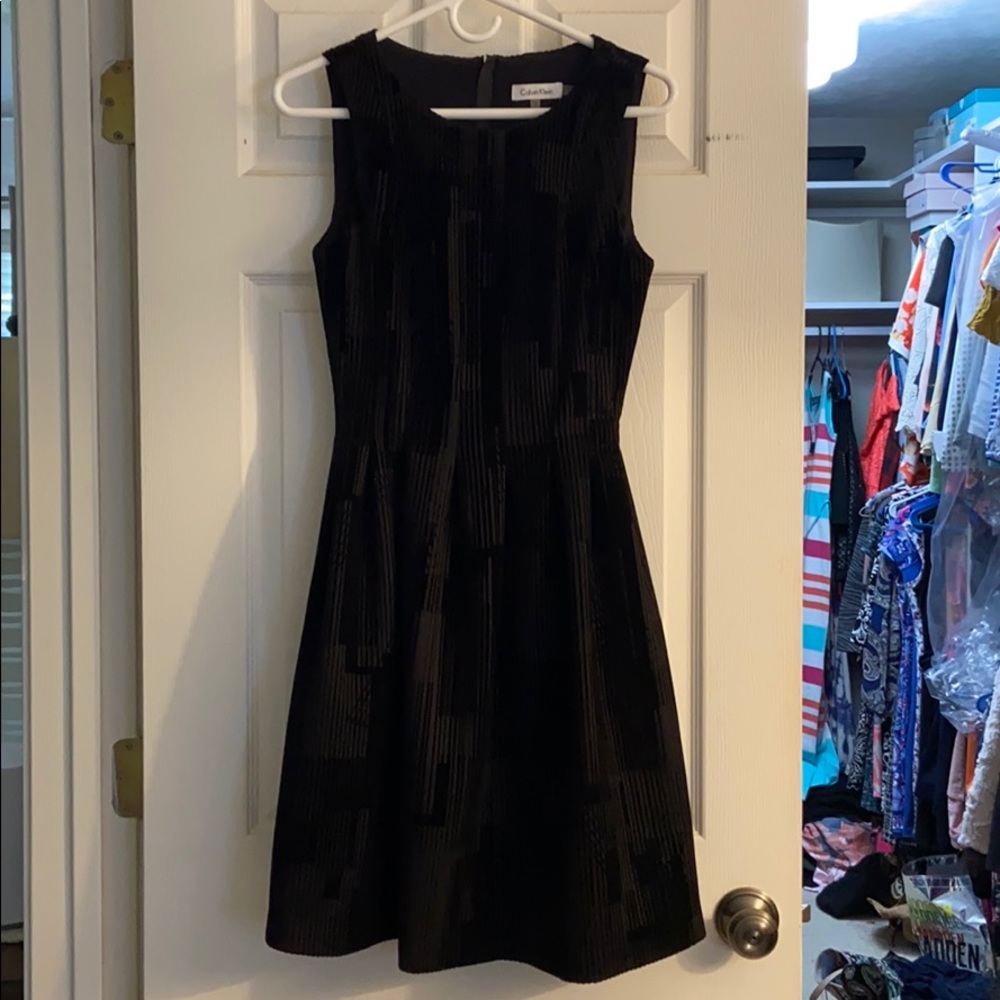 Calvin Klein Black Velvet Cocktail Dress